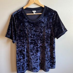 Navy Velvet Top